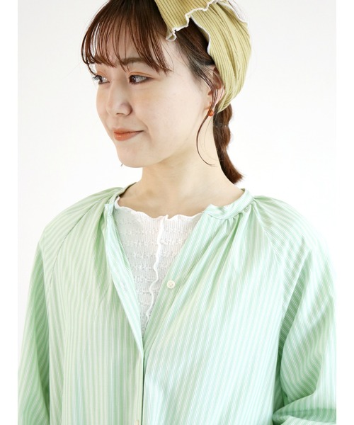 ehka sopo（エヘカソポ）の「しぼしぼメローカットソー（Tシャツ/カットソー・レディース・オフホワイト/グリーン/チャコール・ﾌﾘ-）」の2枚目の写真