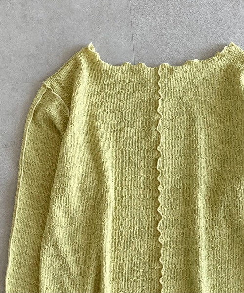 ehka sopo（エヘカソポ）の「しぼしぼメローカットソー（Tシャツ/カットソー・レディース・オフホワイト/グリーン/チャコール・ﾌﾘ-）」の13枚目の写真