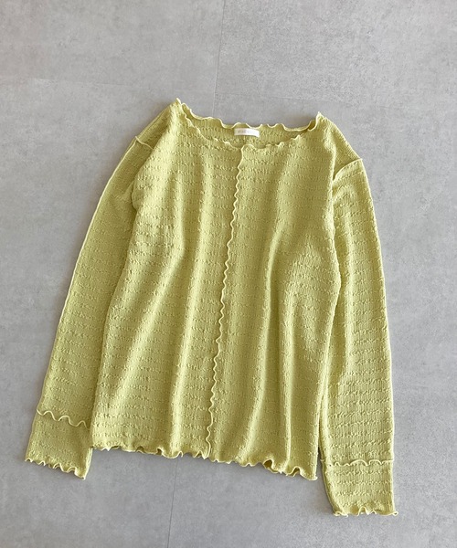 ehka sopo（エヘカソポ）の「しぼしぼメローカットソー（Tシャツ/カットソー・レディース・オフホワイト/グリーン/チャコール・ﾌﾘ-）」の10枚目の写真