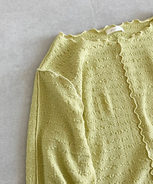 ehka sopo（エヘカソポ）の「しぼしぼメローカットソー（Tシャツ/カットソー・レディース・オフホワイト/グリーン/チャコール・ﾌﾘ-）」の12枚目の写真