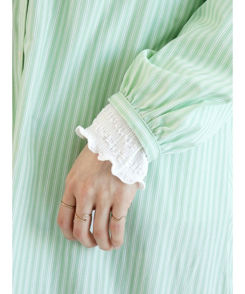 ehka sopo（エヘカソポ）の「しぼしぼメローカットソー（Tシャツ/カットソー・レディース・オフホワイト/グリーン/チャコール・ﾌﾘ-）」の8枚目の写真