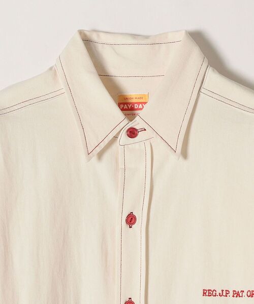PAYDAY(ペイデイ)の「PAYDAY:〈ウォッシャブル〉カラー ステッチ シャツ(シャツ/ブラウス・レディース・レッド/イエロー・ONE SIZE)」の5枚目の写真