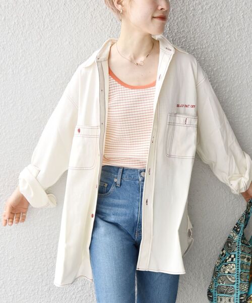 PAYDAY(ペイデイ)の「PAYDAY:〈ウォッシャブル〉カラー ステッチ シャツ(シャツ/ブラウス・レディース・レッド/イエロー・ONE SIZE)」の12枚目の写真