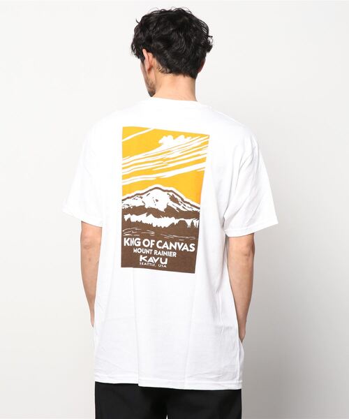 KAVU（カブー）の「KAVU/カブー ルーズシルエット バックプリント レイニアTシャツ 19821626（Tシャツ/カットソー・メンズ・ホワイト×ブルー/ホワイト系その他3/ホワイト×パープル・M/XL/L）」の5枚目の写真