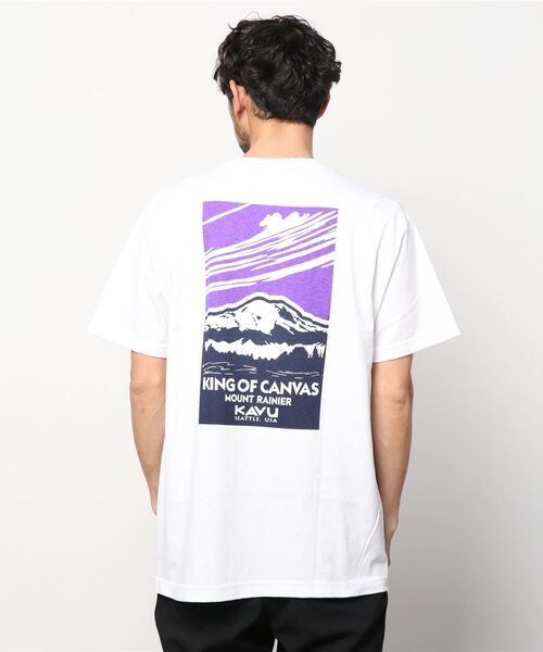 KAVU（カブー）の「KAVU/カブー ルーズシルエット バックプリント レイニアTシャツ 19821626（Tシャツ/カットソー・メンズ・ホワイト×ブルー/ホワイト系その他3/ホワイト×パープル・M/XL/L）」の6枚目の写真