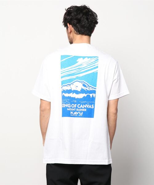 KAVU（カブー）の「KAVU/カブー ルーズシルエット バックプリント レイニアTシャツ 19821626（Tシャツ/カットソー・メンズ・ホワイト×ブルー/ホワイト系その他3/ホワイト×パープル・M/XL/L）」の7枚目の写真