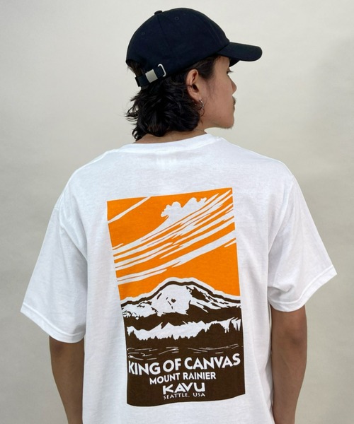 KAVU（カブー）の「KAVU/カブー ルーズシルエット バックプリント レイニアTシャツ 19821626（Tシャツ/カットソー・メンズ・ホワイト×ブルー/ホワイト系その他3/ホワイト×パープル・M/XL/L）」の3枚目の写真
