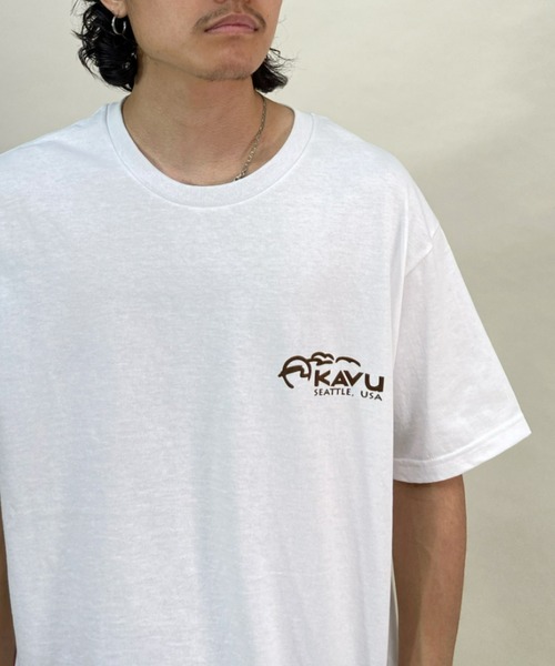 KAVU（カブー）の「KAVU/カブー ルーズシルエット バックプリント レイニアTシャツ 19821626（Tシャツ/カットソー・メンズ・ホワイト×ブルー/ホワイト系その他3/ホワイト×パープル・M/XL/L）」の16枚目の写真