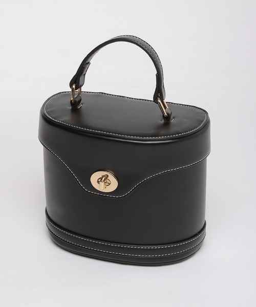 Andemiu（アンデミュウ）の「ステッチバニティバッグ274306（ショルダーバッグ・レディース・ブラック/ブラウン・FREE）」の6枚目の写真