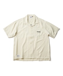 【VISION STREET WEAR/ビジョンストリートウェア】恐竜刺繍 ワンポイントロゴ バックプリント オープンカラーシャツ