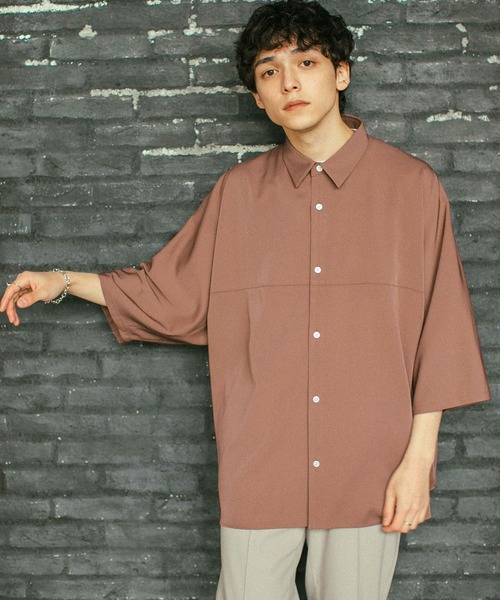 RAGEBLUE（レイジブルー）の「ラグイージー/ドルマンスリーブビッグシャツ（シャツ/ブラウス・メンズ・ライトブルー/ブラック/パープル/ブラウン/オフホワイト/グリーン/その他8/ブルー・SMALL/MEDIUM/LARGE）」の4枚目の写真