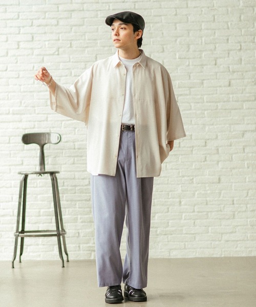 RAGEBLUE（レイジブルー）の「ラグイージー/ドルマンスリーブビッグシャツ（シャツ/ブラウス・メンズ・ライトブルー/ブラック/パープル/ブラウン/オフホワイト/グリーン/その他8/ブルー・SMALL/MEDIUM/LARGE）」の14枚目の写真