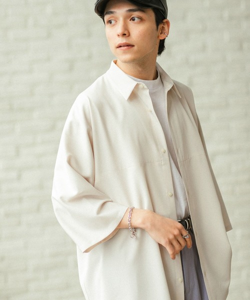 RAGEBLUE（レイジブルー）の「ラグイージー/ドルマンスリーブビッグシャツ（シャツ/ブラウス・メンズ・ライトブルー/ブラック/パープル/ブラウン/オフホワイト/グリーン/その他8/ブルー・SMALL/MEDIUM/LARGE）」の16枚目の写真