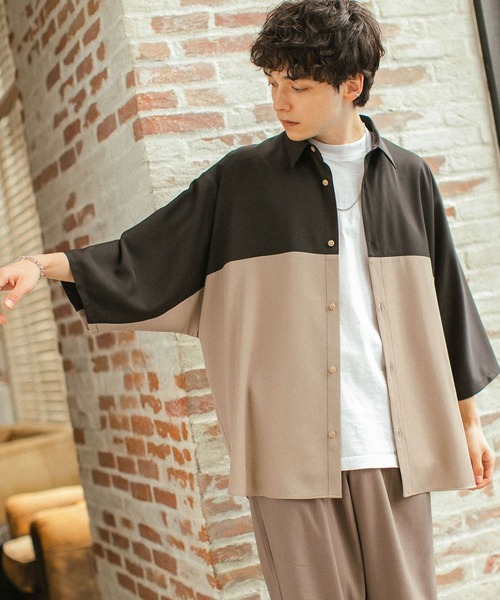 RAGEBLUE（レイジブルー）の「ラグイージー/ドルマンスリーブビッグシャツ（シャツ/ブラウス・メンズ・ライトブルー/ブラック/パープル/ブラウン/オフホワイト/グリーン/その他8/ブルー・SMALL/MEDIUM/LARGE）」の19枚目の写真