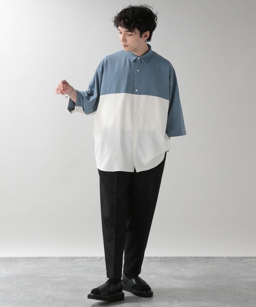 RAGEBLUE（レイジブルー）の「ラグイージー/ドルマンスリーブビッグシャツ（シャツ/ブラウス・メンズ・ライトブルー/ブラック/パープル/ブラウン/オフホワイト/グリーン/その他8/ブルー・SMALL/MEDIUM/LARGE）」の9枚目の写真