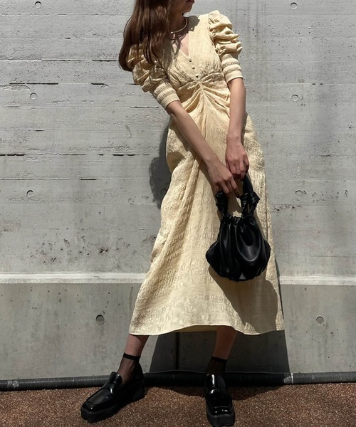 Ameri VINTAGE BACK OPEN GATHER DRESS ANERI EMILIE GATHER DRESS M