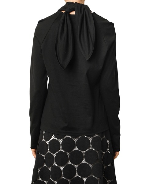 LE CIEL BLEU（ルシェルブルー）の「タイネックトップ / Tie Neck Top（Tシャツ/カットソー・レディース・ブラック/オレンジ・36）」の4枚目の写真