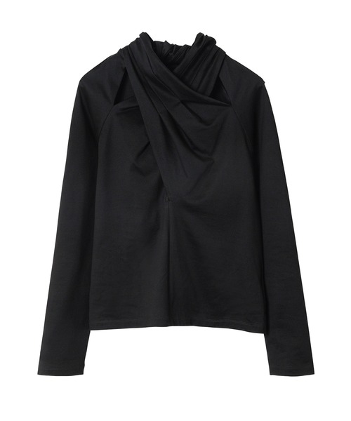 LE CIEL BLEU（ルシェルブルー）の「タイネックトップ / Tie Neck Top（Tシャツ/カットソー・レディース・ブラック/オレンジ・36）」の11枚目の写真