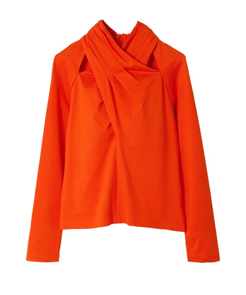 LE CIEL BLEU（ルシェルブルー）の「タイネックトップ / Tie Neck Top（Tシャツ/カットソー・レディース・ブラック/オレンジ・36）」の12枚目の写真
