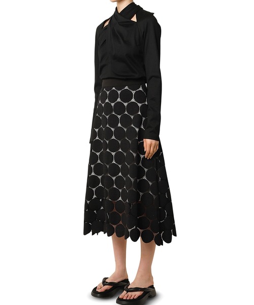 LE CIEL BLEU（ルシェルブルー）の「タイネックトップ / Tie Neck Top（Tシャツ/カットソー・レディース・ブラック/オレンジ・36）」の14枚目の写真