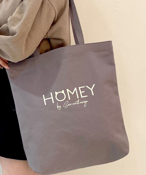 SAMANTHAVEGA（サマンサベガ）の「HOMEY　キャンバスバッグ(M)（ハンドバッグ・レディース・グレー/オフホワイト/ピンク・FREE）」の3枚目の写真