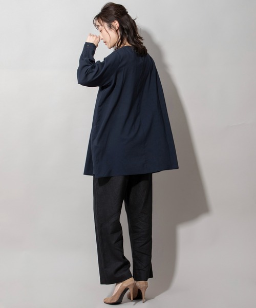 Munich(ミューニック)の「60sテンセルコットンローンタックブラウス(シャツ/ブラウス・レディース・ネイビー/カーキ/ライトベージュ・FREE)」の6枚目の写真