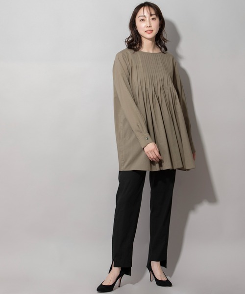 Munich(ミューニック)の「60sテンセルコットンローンタックブラウス(シャツ/ブラウス・レディース・ネイビー/カーキ/ライトベージュ・FREE)」の14枚目の写真