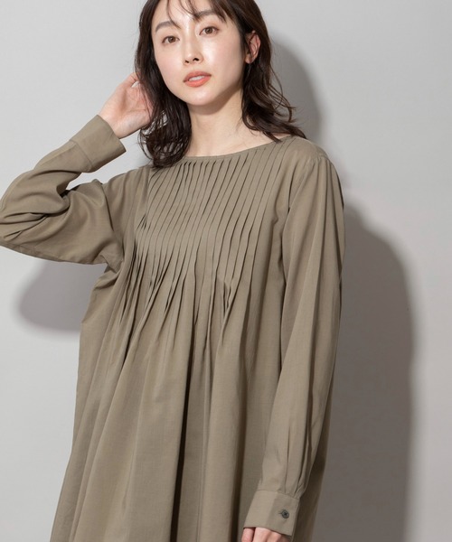 Munich(ミューニック)の「60sテンセルコットンローンタックブラウス(シャツ/ブラウス・レディース・ネイビー/カーキ/ライトベージュ・FREE)」の20枚目の写真