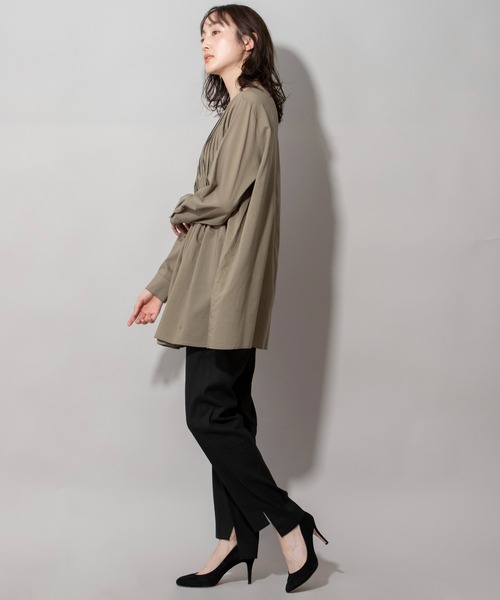 Munich(ミューニック)の「60sテンセルコットンローンタックブラウス(シャツ/ブラウス・レディース・ネイビー/カーキ/ライトベージュ・FREE)」の15枚目の写真