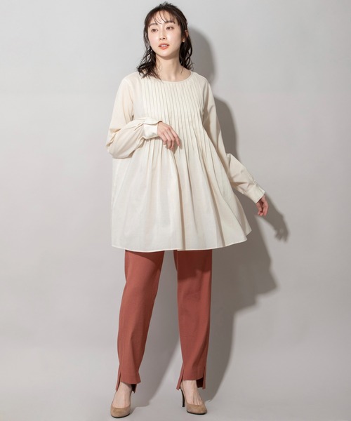 Munich(ミューニック)の「60sテンセルコットンローンタックブラウス(シャツ/ブラウス・レディース・ネイビー/カーキ/ライトベージュ・FREE)」の21枚目の写真