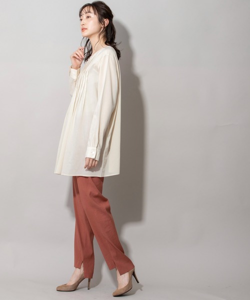 Munich(ミューニック)の「60sテンセルコットンローンタックブラウス(シャツ/ブラウス・レディース・ネイビー/カーキ/ライトベージュ・FREE)」の22枚目の写真