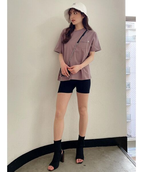 GYDA（ジェイダ）の「【WEB限定】PAPARAZZI BUNNY ロゴTシャツ（Tシャツ/カットソー・レディース・ブラック/オフホワイト/ピンク/オレンジ・FREE）」の9枚目の写真