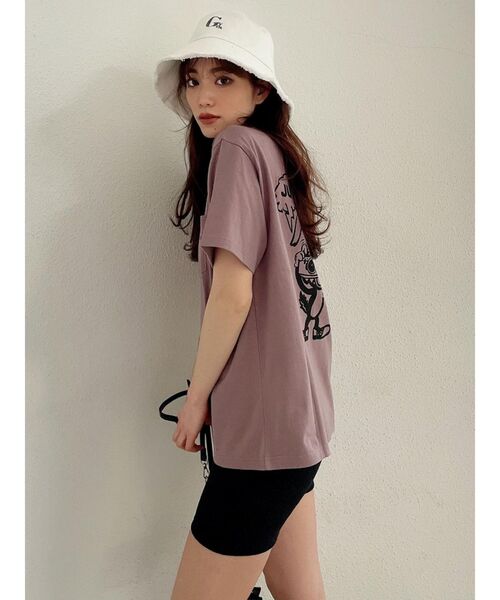 GYDA（ジェイダ）の「【WEB限定】PAPARAZZI BUNNY ロゴTシャツ（Tシャツ/カットソー・レディース・ブラック/オフホワイト/ピンク/オレンジ・FREE）」の15枚目の写真