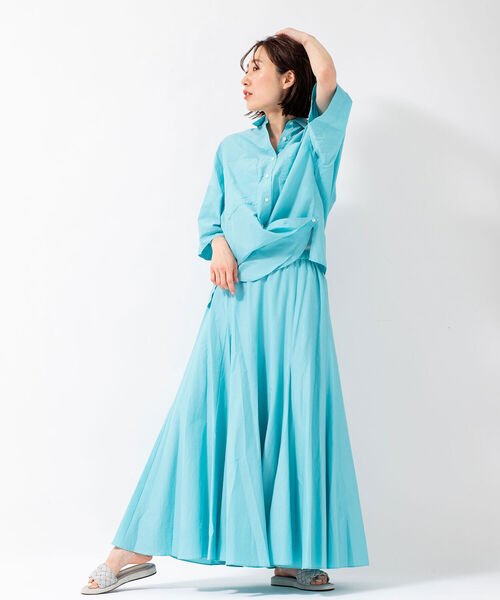 2and NOLLYS セカンドノーリーズ 綿ナイロンマチ入り マキシスカート NOLLEY'S（ノーリーズ）の「綿ナイロンマチ入りマキシスカート