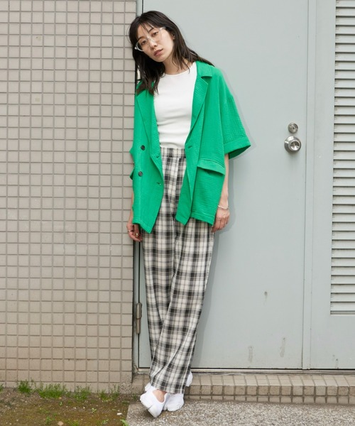 Auntie Rosa Holiday(アンティローザホリデー)の「チェックタックイージーパンツ / サイズ展開あり(その他パンツ・レディース・ブラック/ブルー・MEDIUM/SMALL)」の13枚目の写真