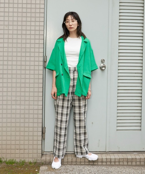 Auntie Rosa Holiday(アンティローザホリデー)の「チェックタックイージーパンツ / サイズ展開あり(その他パンツ・レディース・ブラック/ブルー・MEDIUM/SMALL)」の14枚目の写真