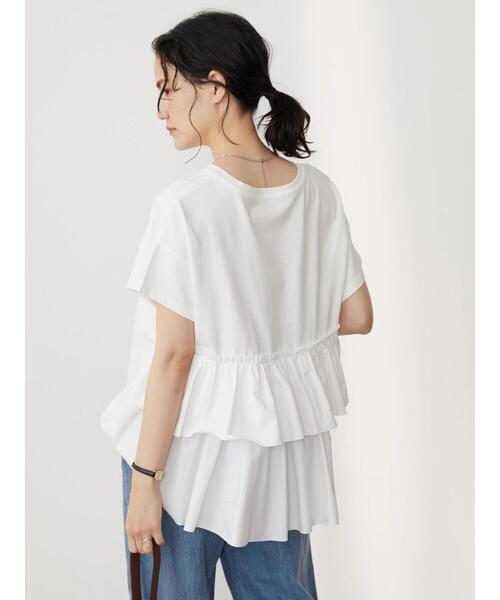 AMERICAN HOLIC(アメリカンホリック)の「バックフリル異素材カットプルオーバー(Tシャツ/カットソー・レディース・ブラック/オフホワイト・M/L)」の14枚目の写真