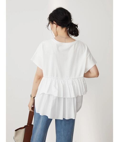 AMERICAN HOLIC(アメリカンホリック)の「バックフリル異素材カットプルオーバー(Tシャツ/カットソー・レディース・ブラック/オフホワイト・M/L)」の15枚目の写真
