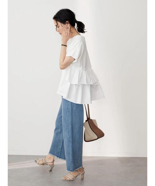 AMERICAN HOLIC(アメリカンホリック)の「バックフリル異素材カットプルオーバー(Tシャツ/カットソー・レディース・ブラック/オフホワイト・M/L)」の21枚目の写真