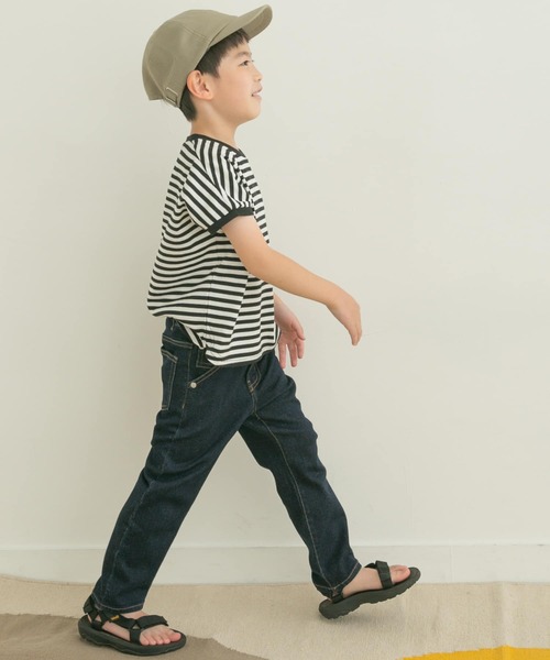 FORK&SPOON（フォークアンドスプーン）の「『親子リンク』FORK&SPOON　ボーダーワイドTシャツ(KIDS)（Tシャツ/カットソー・キッズ・ホワイト系その他/ブラック系その他・120/105/135）」の5枚目の写真