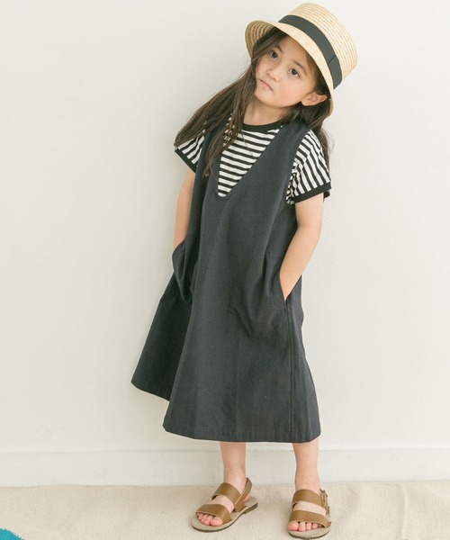 FORK&SPOON（フォークアンドスプーン）の「『親子リンク』FORK&SPOON　ボーダーワイドTシャツ(KIDS)（Tシャツ/カットソー・キッズ・ホワイト系その他/ブラック系その他・120/105/135）」の10枚目の写真