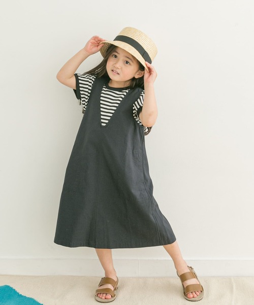 FORK&SPOON（フォークアンドスプーン）の「『親子リンク』FORK&SPOON　ボーダーワイドTシャツ(KIDS)（Tシャツ/カットソー・キッズ・ホワイト系その他/ブラック系その他・120/105/135）」の9枚目の写真