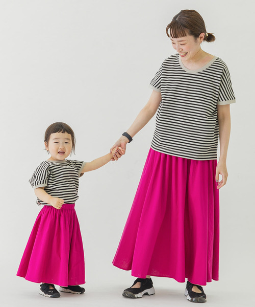 FORK&SPOON（フォークアンドスプーン）の「『親子リンク』FORK&SPOON　ボーダーワイドTシャツ(KIDS)（Tシャツ/カットソー・キッズ・ホワイト系その他/ブラック系その他・120/105/135）」の16枚目の写真