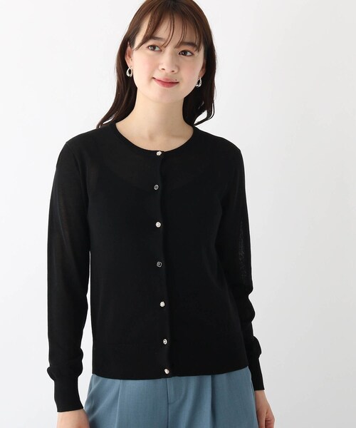 index(インデックス)の「◆コットンアセテート丸首多ボタンカーディガン【WEB限定アイテム】(カーディガン/ボレロ・レディース・ライトグレー/ブラック/パープル/ネイビー/グリーン/ホワイト系・40/38/42/36)」の7枚目の写真