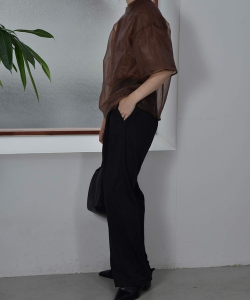 I_am（アイアム）の「basic stretch pants（その他パンツ・レディース・オフホワイト/ブラック・FREE）」の4枚目の写真