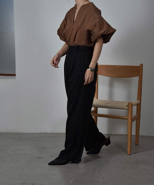 I_am（アイアム）の「basic stretch pants（その他パンツ・レディース・オフホワイト/ブラック・FREE）」の14枚目の写真