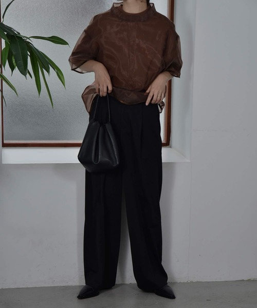 I_am（アイアム）の「basic stretch pants（その他パンツ・レディース・オフホワイト/ブラック・FREE）」の11枚目の写真