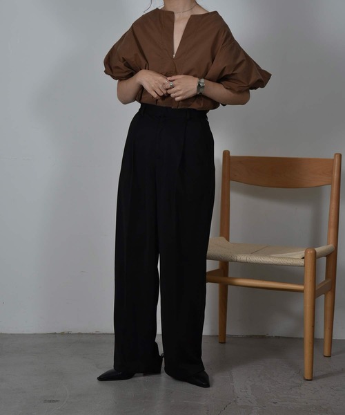 I_am（アイアム）の「basic stretch pants（その他パンツ・レディース・オフホワイト/ブラック・FREE）」の10枚目の写真