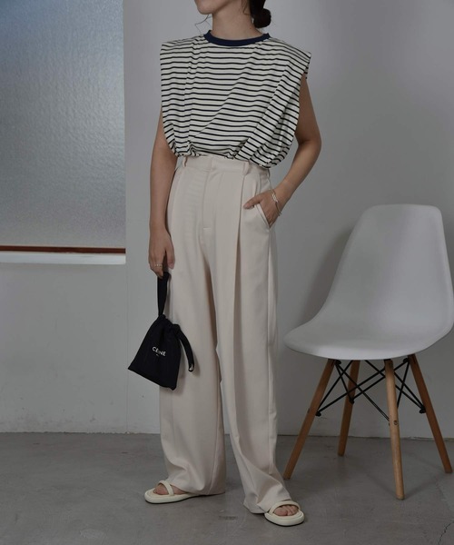 I_am（アイアム）の「basic stretch pants（その他パンツ・レディース・オフホワイト/ブラック・FREE）」の12枚目の写真