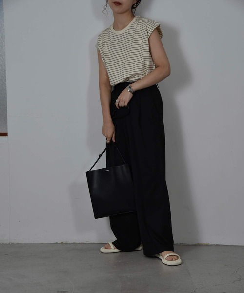 I_am（アイアム）の「basic stretch pants（その他パンツ・レディース・オフホワイト/ブラック・FREE）」の9枚目の写真